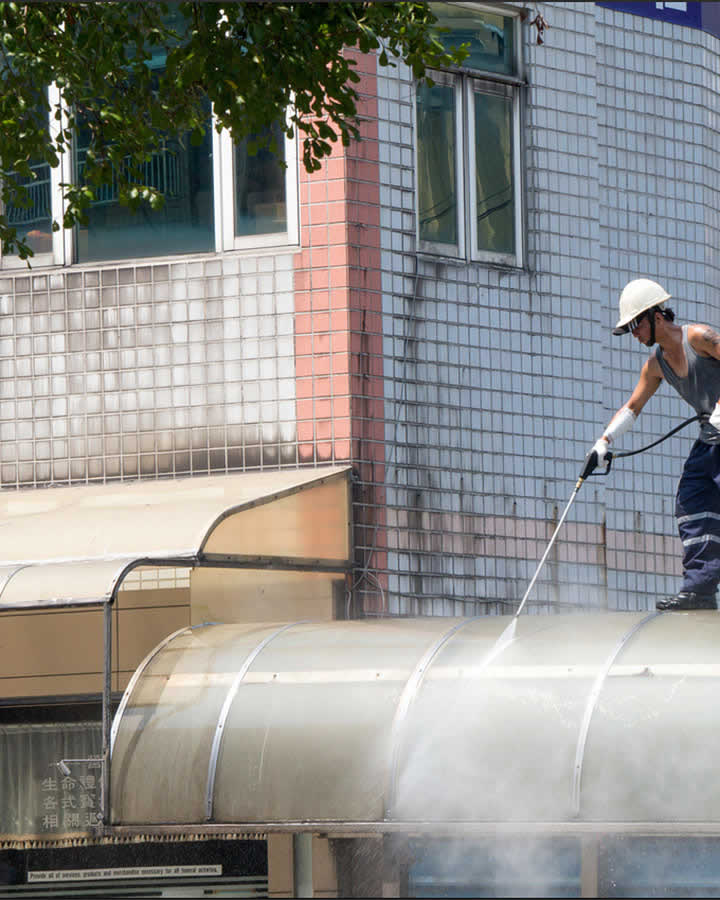Our professional crew cleans commercial buildings such as offices, schools, health care facilities, businesses, drive-thru restaurants, outside restaurants, and much more